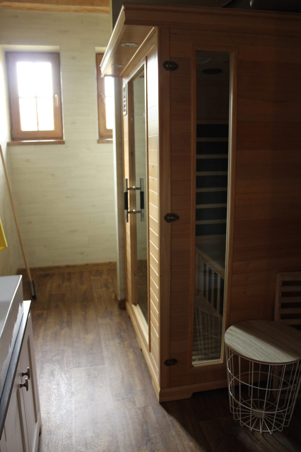 Fínska sauna v interiéri chaty
